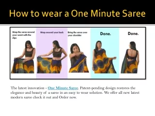 How to wear a One Minute Saree