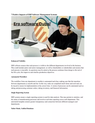 7 positive impacts of erp software management