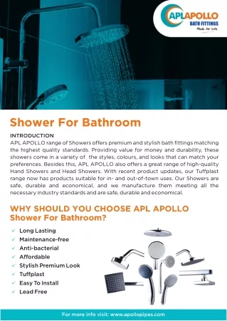 Bath Fittings Showers apollo pipes