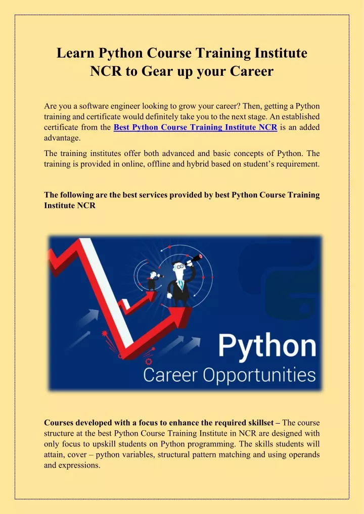 learn python course training institute