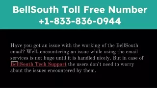BellSouth Technical Support  1-833-836-0944 | Phone Number