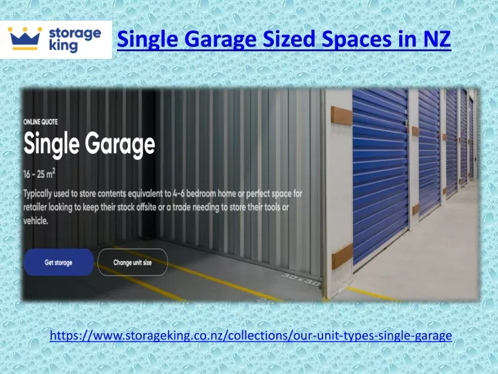 single garage sized spaces in nz