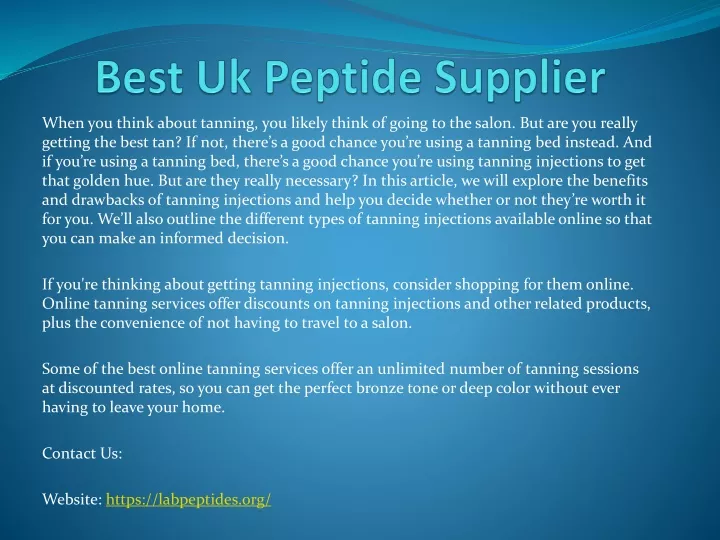 best uk peptide supplier
