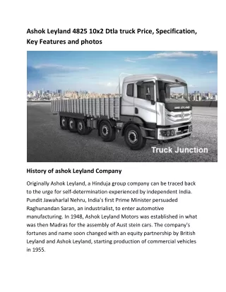 Ashok Leyland 4825 10x2 Dtla truck