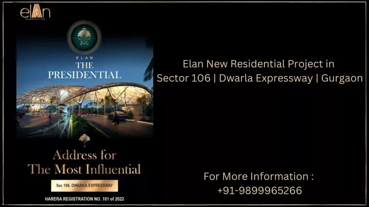 elan new residential project in sector 106 dwarla