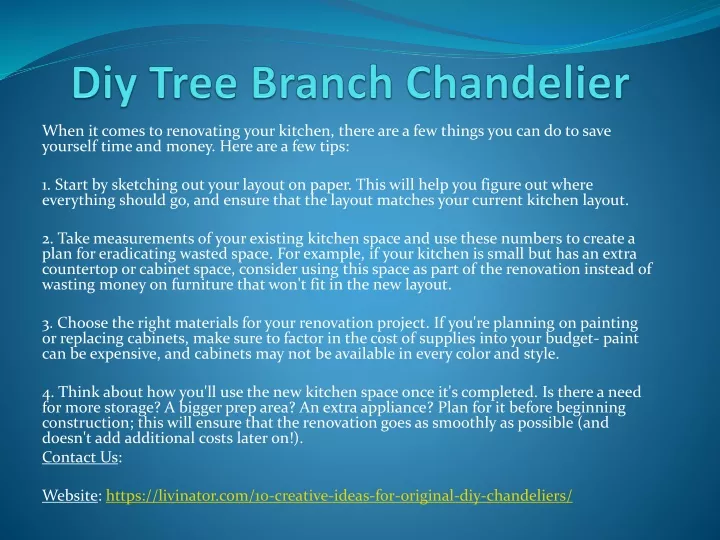 diy tree branch chandelier