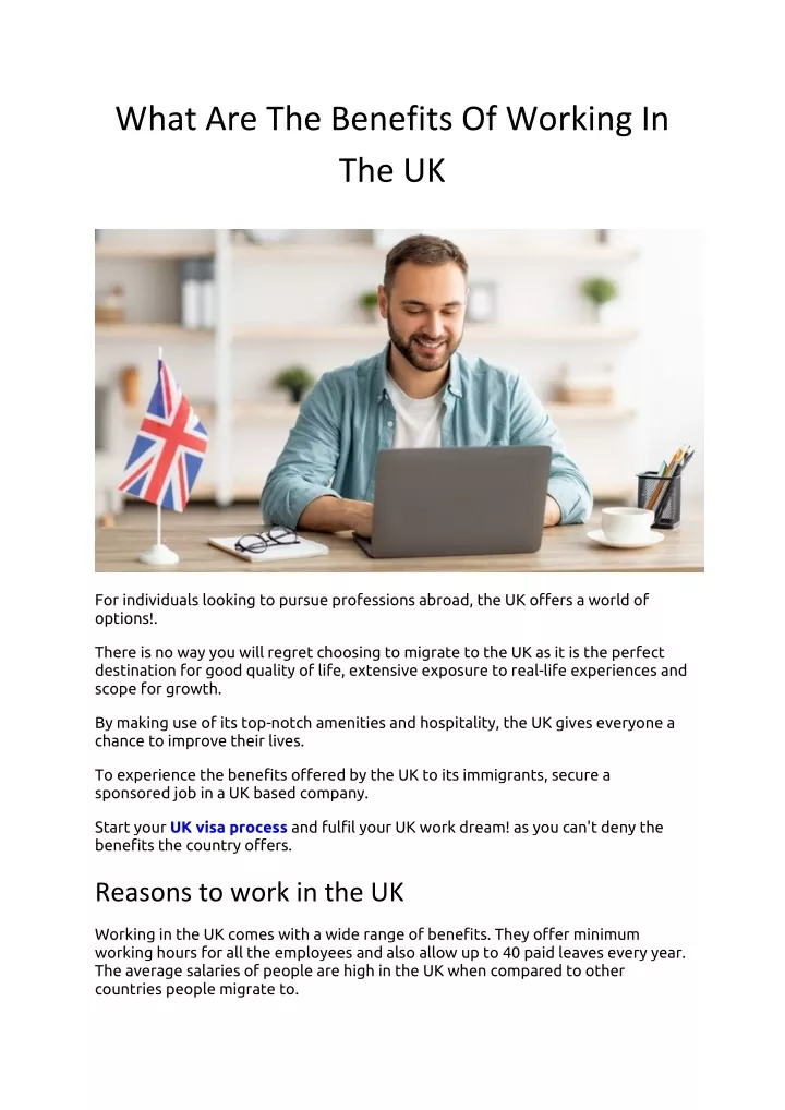 what are the benefits of working in the uk