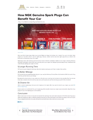 How NGK Genuine Spark Plugs Can Benefit Your Car (2)