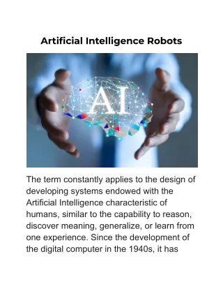 artificial intelligence robots