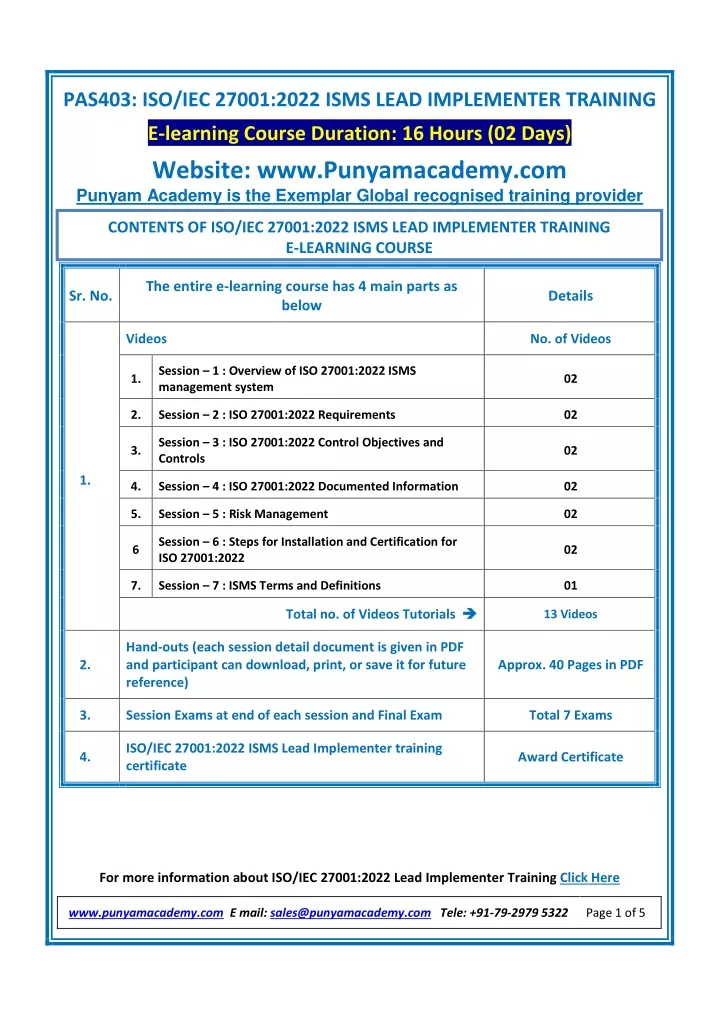 pas403 iso iec 27001 2022 isms lead implementer