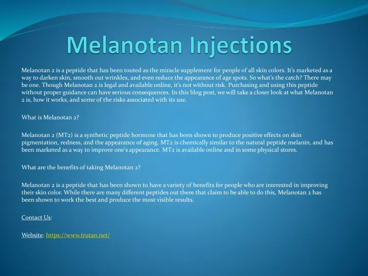 melanotan injections