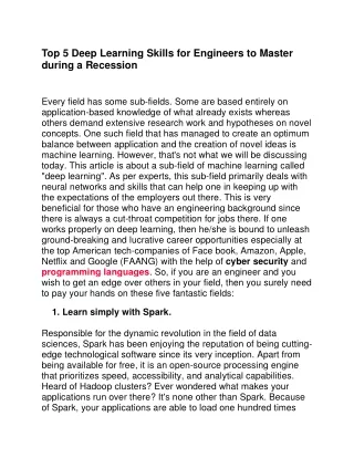 top 5 deep learning skills for engineers
