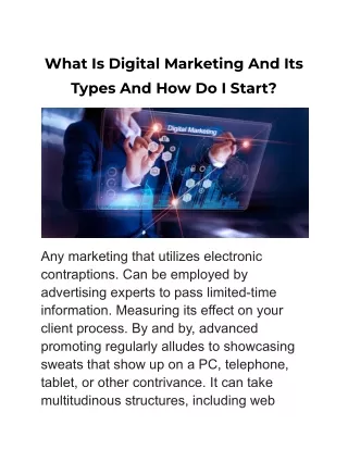 what is digital marketing and its types