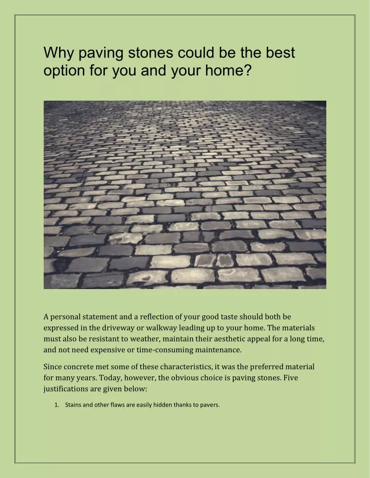 why paving stones could be the best option