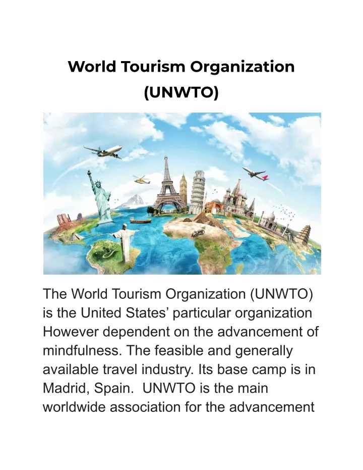 world tourism organization unwto