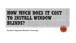 How Much Does It Cost To Install Window
