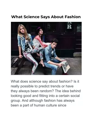 what science says about fashion