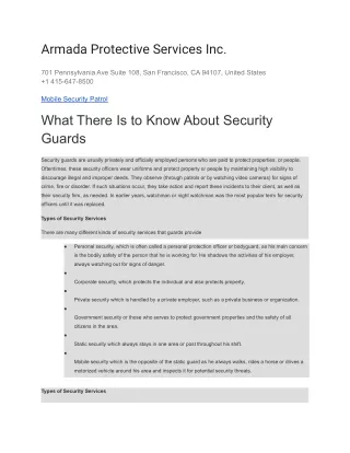 armada protective services inc