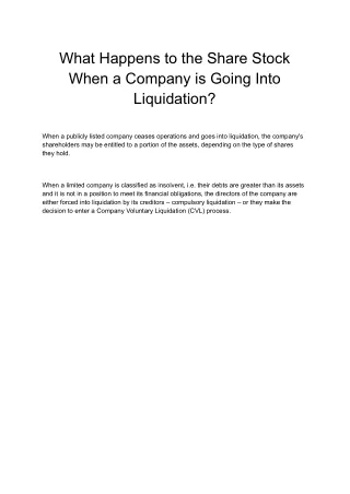 what happens to the share stock when a company