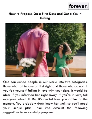 how to propose on a first date
