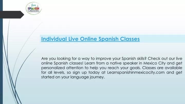 individual live online spanish classes
