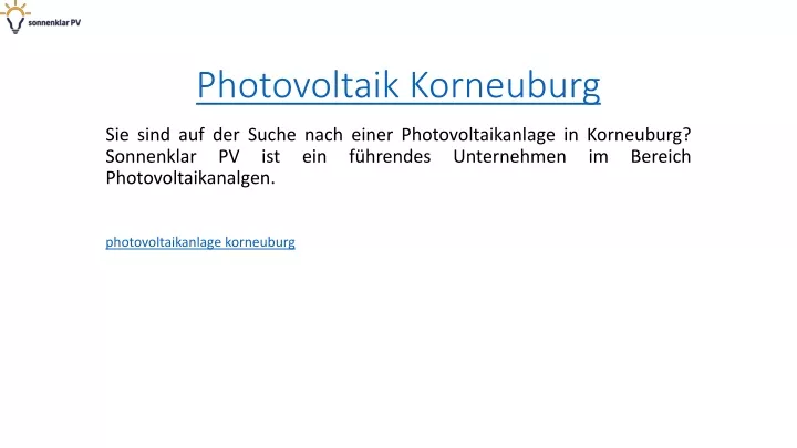 photovoltaik korneuburg