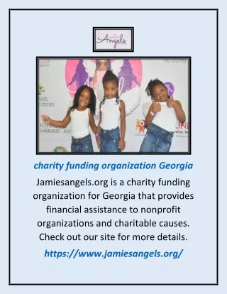 Charity Funding Organization Georgia | Jamiesangels.org