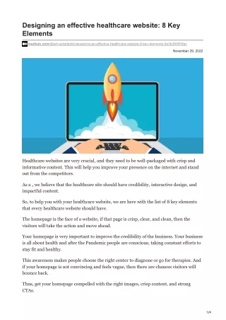 Designing an effective healthcare website: 8 Key Elements