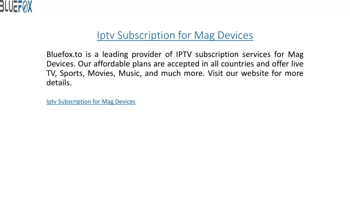 iptv subscription for mag devices