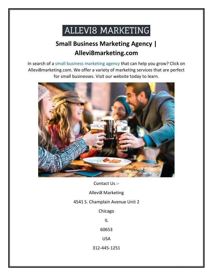 small business marketing agency allevi8marketing