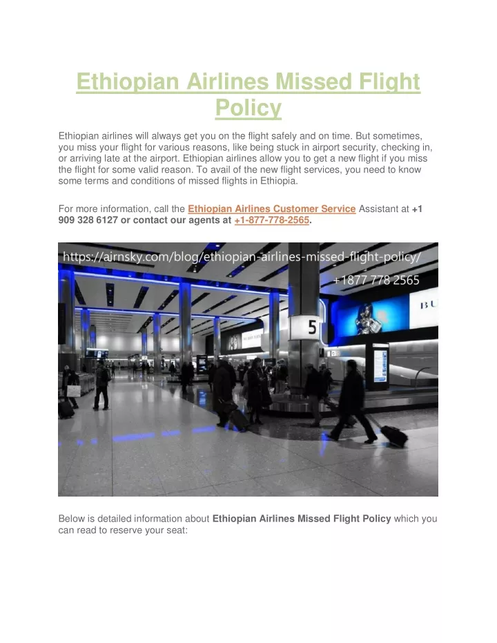 ethiopian airlines missed flight policy