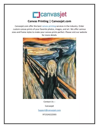Canvas Printing  Canvasjet.com