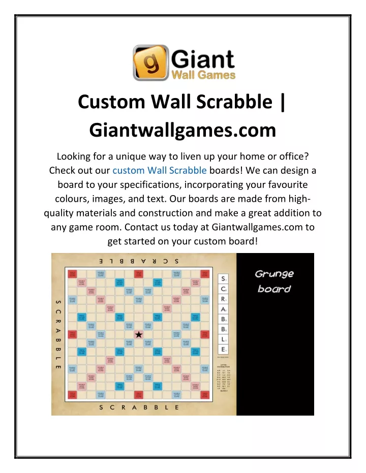 custom wall scrabble giantwallgames com