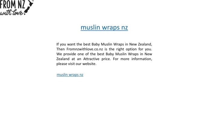 muslin wraps nz