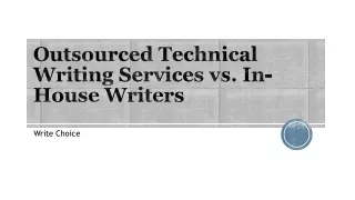 Outsourced Technical Writing Services vs