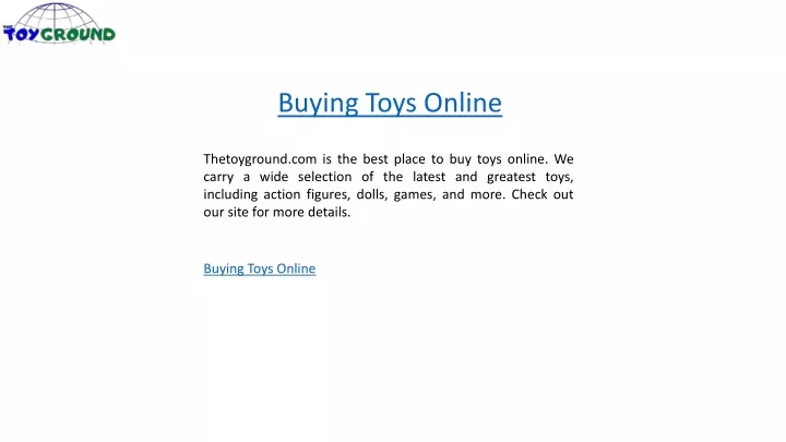 buying toys online