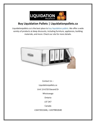 Buy Liquidation Pallets  Liquidationpallets.ca
