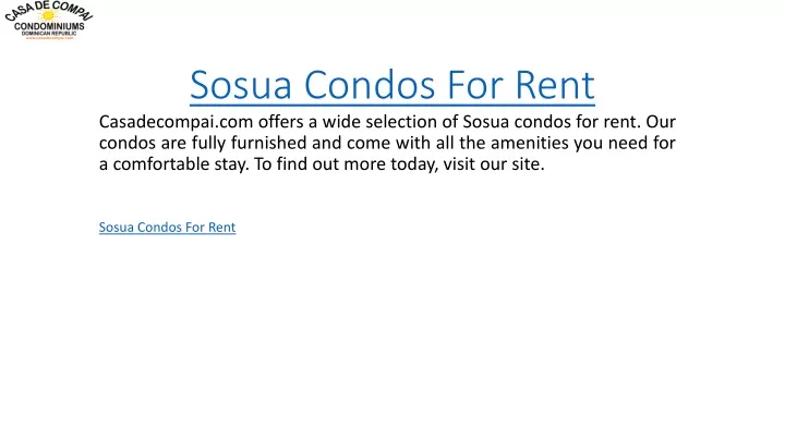 sosua condos for rent