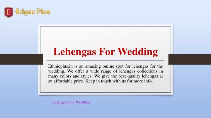 lehengas for wedding