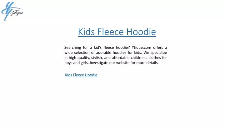 kids fleece hoodie