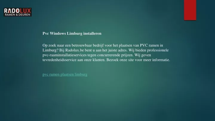 pvc windows limburg installeren