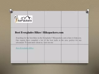 Best Everglades Hikes  Hikepackers.com