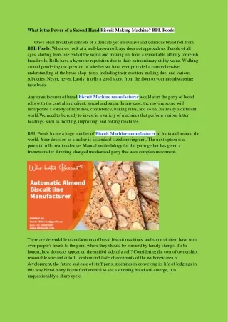 what is the power of a second hand biscuit making