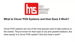 what is clover pos systems and how does it work