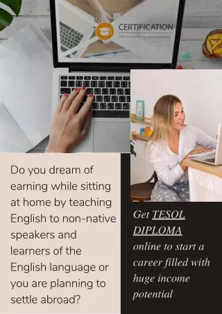 Get TESOL DIPLOMA online to start a career filled with huge income potential