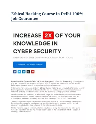 ethical hacking course in delhi 100 job guarantee