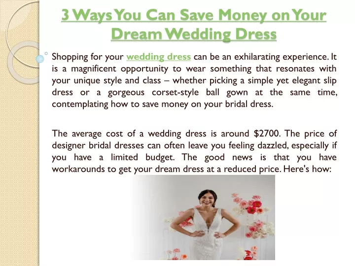 3 ways you can save money on your dream wedding dress