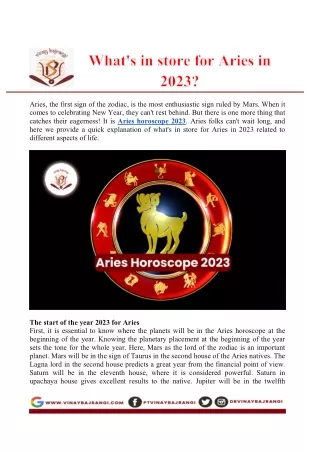 What's in store for Aries in 2023
