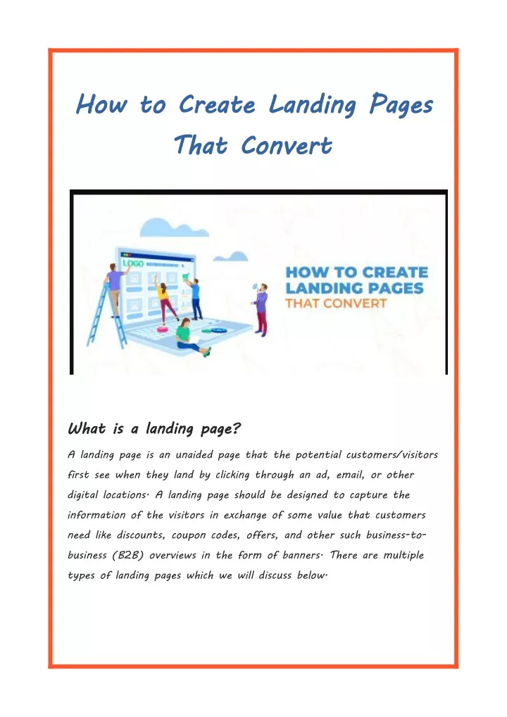 how to create landing pages that convert