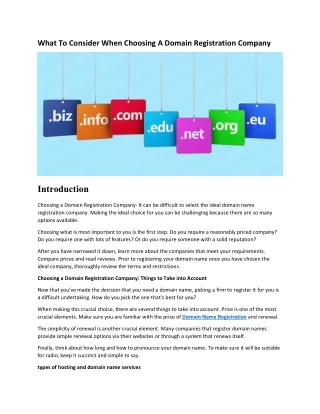 what to consider when choosing a domain